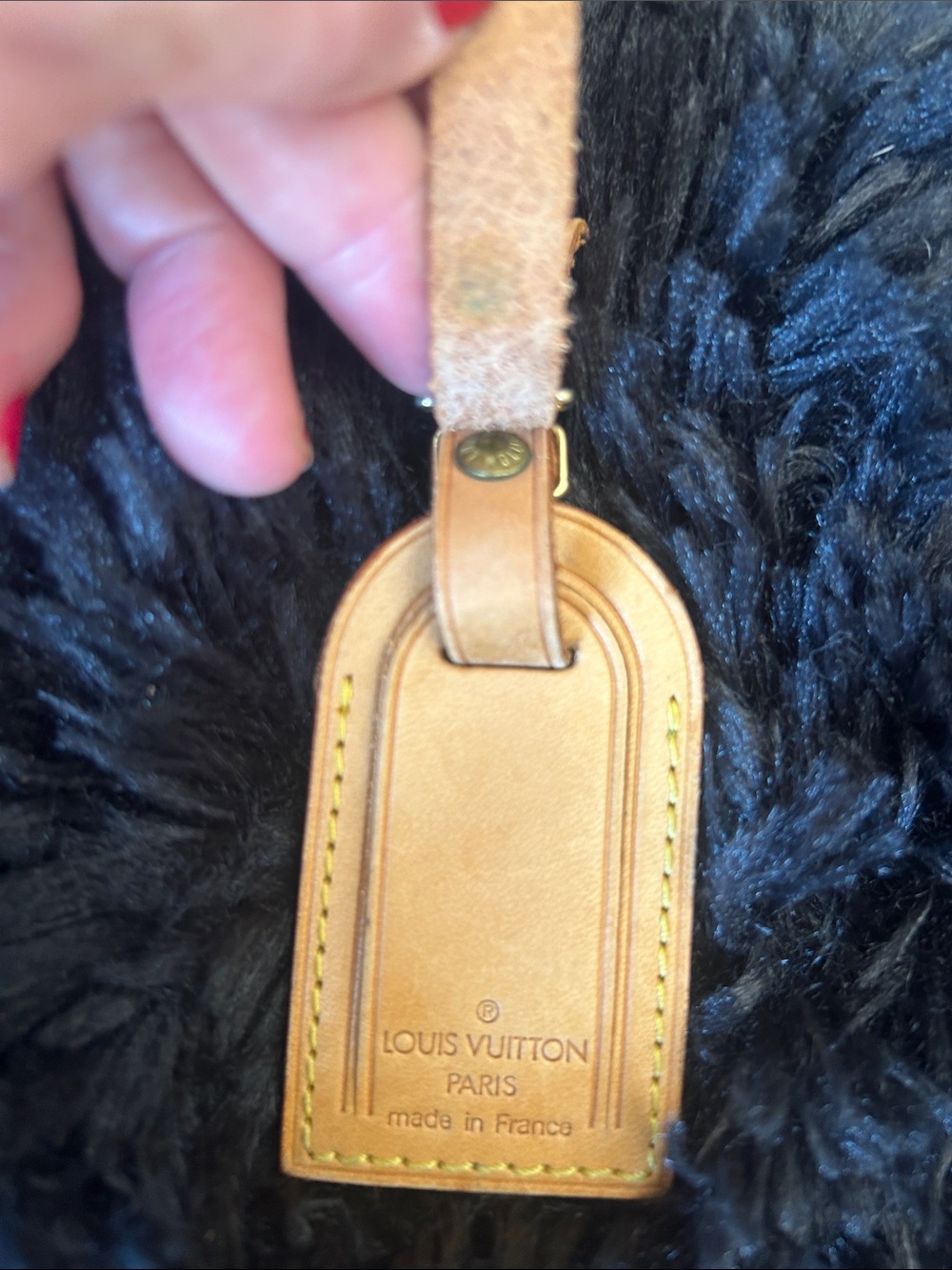Louis Vuitton 2 small tan leather luggage tags - Picture 8 of 12